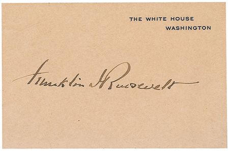 Lot #163 Franklin D. Roosevelt White House Card - Image 1