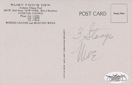 Lot #1256 Three Stooges: Three Stooges sign at Ruby Foo’s in New York - Image 3