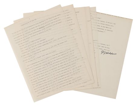 Lot #860 P. G. Wodehouse Signed Note - Image 1