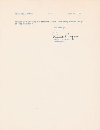 Lot #154 Ronald Reagan: Reagan on Stanwyck: ?She is a pro? - Image 1