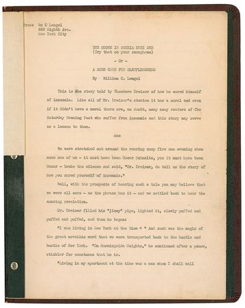 Lot #713 Theodore Dreiser: The American Tragedy author corrects another writer’s article on Dreiser’s insomnia - Image 4