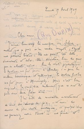 Lot #810 Romain Rolland Handwritten Letter Signed - Image 2