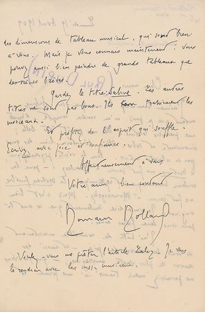 Lot #810 Romain Rolland Handwritten Letter Signed - Image 1