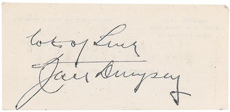 Lot #1482 Jack Dempsey and Gene Tunney Signatures - Image 2