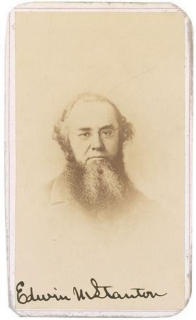 Lot #95 Edwin M. Stanton Signed Photograph - Image 2