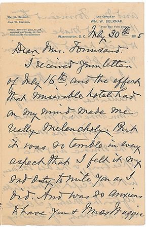 Lot #477 William W. Belknap Handwritten Letter Signed - Image 3