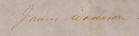 Lot #136 Thomas Jefferson and James Madison: Well-preserved unissued ship?s pass from Jefferson and Madison - Image 2