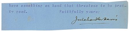 Lot #694 Joel Chandler Harris Signatures - Image 1