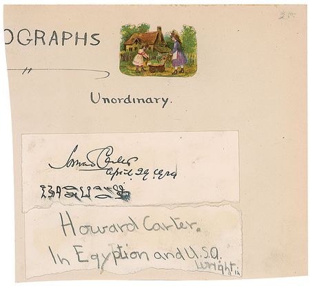 Lot #265 Howard Carter: Rare signature of the discoverer of Tut?s tomb, in English and hieroglyphics - Image 1