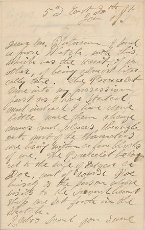 Lot #693 Alice Cary: “The bracelet belonged to the wife of Edgar A. Poe” - Image 3