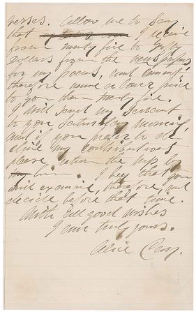 Lot #693 Alice Cary: “The bracelet belonged to the wife of Edgar A. Poe” - Image 1
