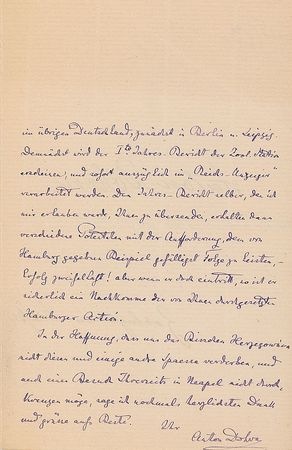 Lot #292 Anton Dohrn: Founder of the world’s first zoological research station - Image 1