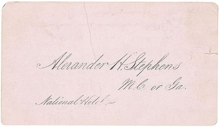 Lot #242 Alexander Stephens Calling Card - Image 1