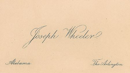 Lot #246 Joseph Wheeler Calling Card - Image 1