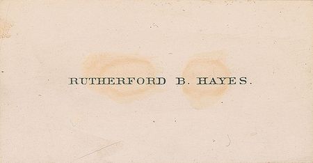 Lot #230 Rutherford B. Hayes Calling Card - Image 1