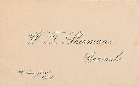 Lot #240 William T. Sherman Calling Card - Image 1