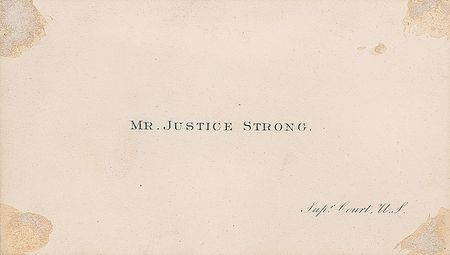 Lot #244 Supreme Court: William Strong Calling Card - Image 1