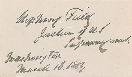 Lot #243 Supreme Court: Stephen J. Field Signature - Image 2