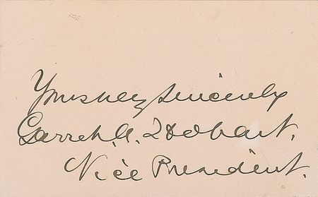 Lot #231 Garret Hobart Calling Card - Image 2