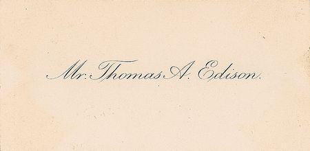 Lot #229 Thomas Edison Calling Card - Image 1