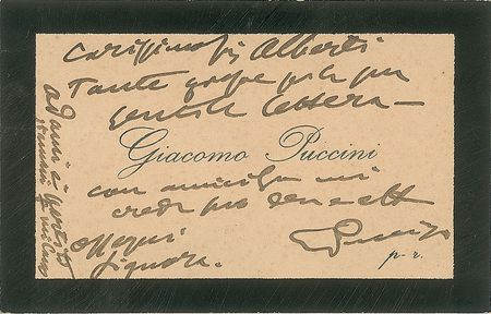 Lot #238 Giacomo Puccini Calling Card - Image 2