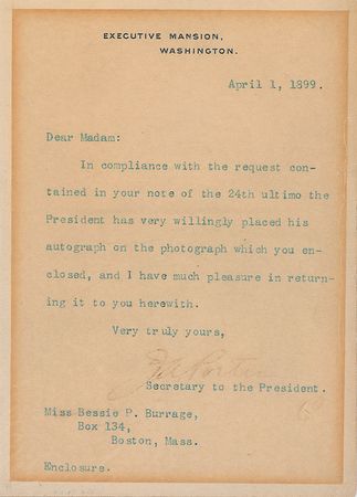 Lot #150 William McKinley Signed Photograph - Image 1