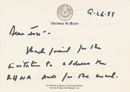 Lot #116 George W. Bush: A rare handwritten letter from Bush at the beginning of his presidential bid - Image 2