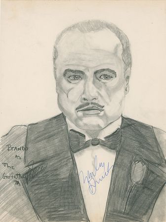 Lot #1214 The Godfather: The closest you will come to a signed ‘photo’ of Brando as the Godfather - Image 5