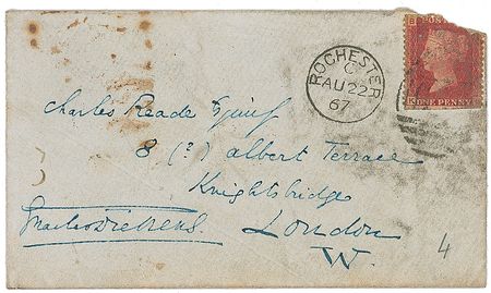 Lot #707 Charles Dickens: Dickens writes to a fellow social realist author in 1867 - Image 1