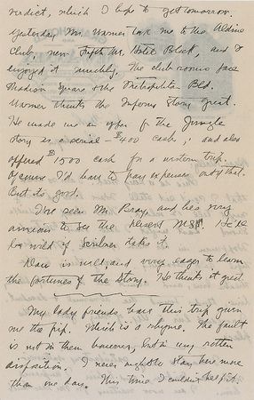 Lot #737 Zane Grey Handwritten Letter Signed - Image 1
