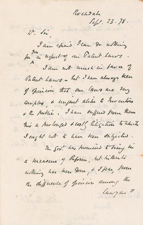 Lot #262 John Bright Handwritten Letter Signed - Image 3