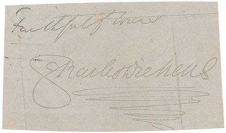 Lot #708. Charles Dickens Signature