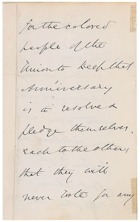 Lot #375 Wendell Phillips: ?They will never vote for any one who does not heartily & with all his might advocate & support a Civil Rights Bill on the model of the immortal Charles Sumner? - Image 1