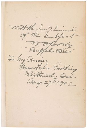 Lot #274 William F. ‘Buffalo Bill’ Cody: Buffalo Bill inscribes his life story to his cousin - Image 2