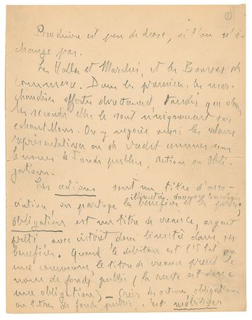 Lot #868 Emile Zola: Lengthy handwritten draft on economics by Zola - Image 3