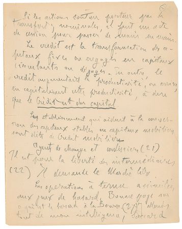 Lot #868 Emile Zola: Lengthy handwritten draft on economics by Zola - Image 1