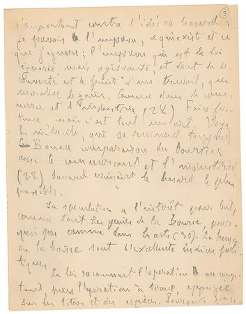 Lot #868 Emile Zola: Lengthy handwritten draft on economics by Zola - Image 2