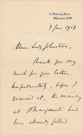 Lot #250 H. H. Asquith Handwritten Letter Signed - Image 3