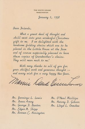 Lot #122 Dwight and Mamie Eisenhower Letters - Image 1