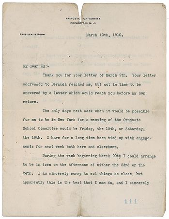 Lot #197 Woodrow Wilson Typed Letter Signed - Image 2