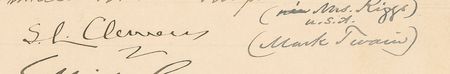 Lot #700 Samuel L. Clemens Signed Document - Image 1
