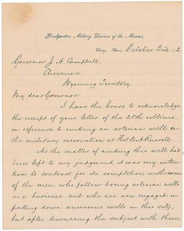 Lot #542 Philip H. Sheridan Signed Letter - Image 3