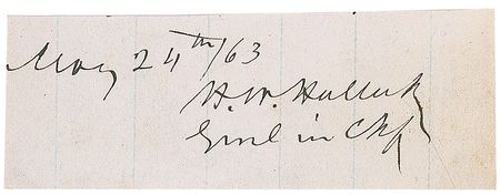 Lot #500 Henry W. Halleck Signature - Image 2