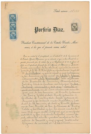 Lot #290 Porfirio Diaz Signed Document - Image 2