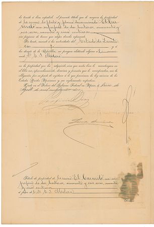 Lot #290 Porfirio Diaz Signed Document - Image 1