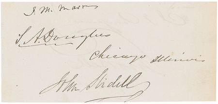 Lot #256 Judah P. Benjamin and Stephen A. Douglas Signatures - Image 1