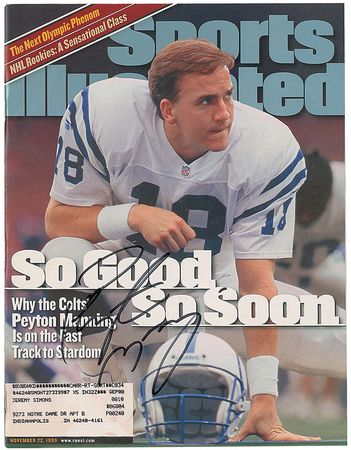 Lot #1585 Johnny Unitas and Peyton Manning Magazines - Image 1