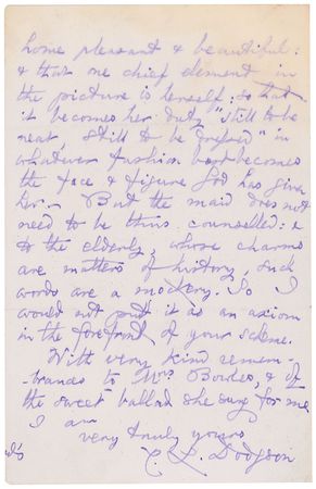 Lot #710 Charles L. Dodgson: “I have such a quantity of irons in the fire that I see little or no chance of being of any use to you as a writer” - Image 2