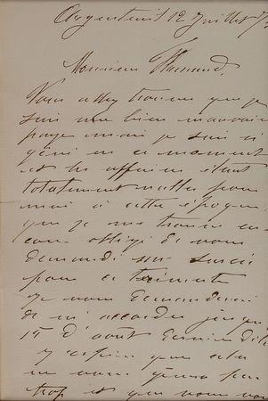 Lot #781 Claude Monet Handwritten Letter Signed - Image 2