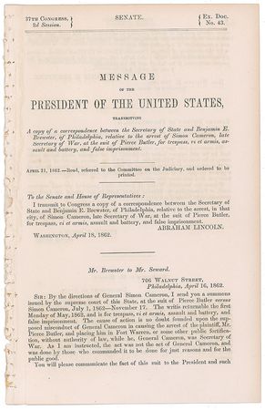 Lot #37 Lincoln Presidential Message - Image 1